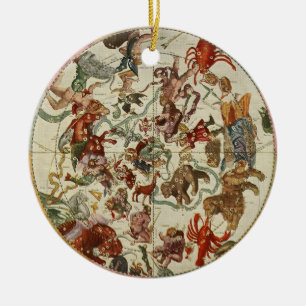 Antike himmlische Nordsternkarte 1660 Keramik Ornament