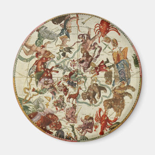 Antike himmlische Nordsternkarte 1660 Magnet