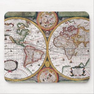 Antike himmlische Weltkarte mit Zodiak-Diagrammen Mousepad