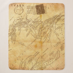 Antike Hintergrundkarte Papier Sherpadecke