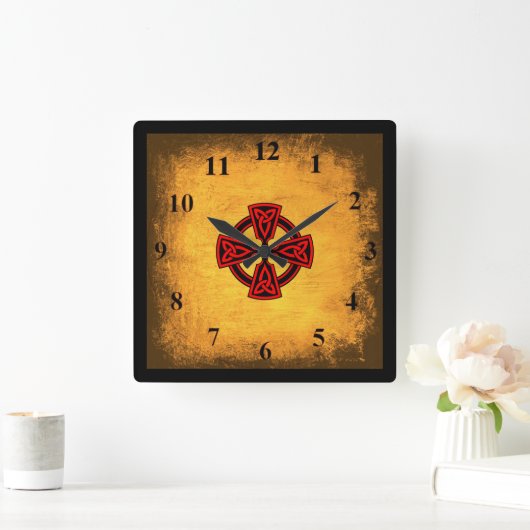 Antike Hintergrundleuchte Rotkelkreuz-Wandleuchte Quadratische Wanduhr (Zuhause)