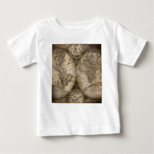 Antike historische Atlaskarte Kontinente Baby T-shirt