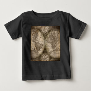 Antike historische Atlaskarte Kontinente Baby T-shirt