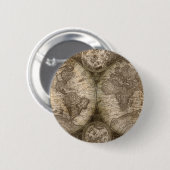Antike historische Atlaskarte Kontinente Button (Vorne & Hinten)