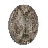 Antike historische Atlaskarte Kontinente Dartscheibe (Vorderseite Links)