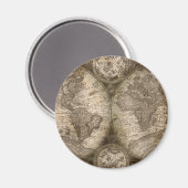 Antike historische Atlaskarte Kontinente Magnet (Vorderseite/Rückseite)
