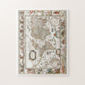 Antike historische Atlaskarte Kontinente Puzzle (Vertikal)