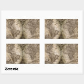 Antike historische Atlaskarte Kontinente Rechteckiger Aufkleber (Blatt)