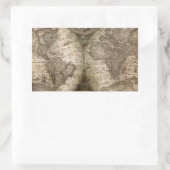 Antike historische Atlaskarte Kontinente Rechteckiger Aufkleber (Tasche)