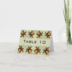 Antike Hochzeit, Kolibris und Blumen Dankeskarte