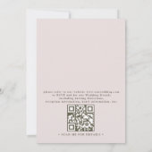 Antike Hochzeit mit QR-Code am Gartentor im Wasser Einladung (Rückseite)