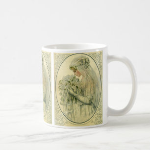 Antike Hochzeit, viktorianische Braut Brautbild Kaffeetasse
