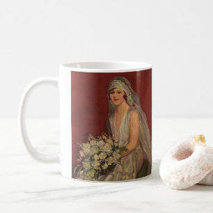 Antike Hochzeit, viktorianische Braut Brautbild Kaffeetasse