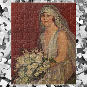 Antike Hochzeit, viktorianische Braut Brautbild Puzzle