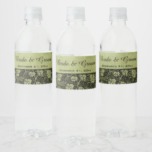 Antike Hochzeit, viktorianische Weinrebenblätter Wasserflaschenetikett