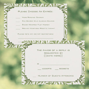 Antike Hochzeit, viktorianisches Weidenblatt-Muste RSVP Karte