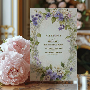 Antike Hochzeit William Morris Lavendel Einladung