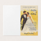 Antike Hochzeitseinladung im Stil der Belle Époque (Außenseite Aufgefaltet)