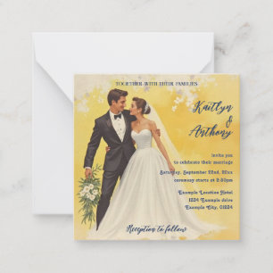 Antike Hochzeitseinladung im Stil der Belle Époque Mitteilungskarte