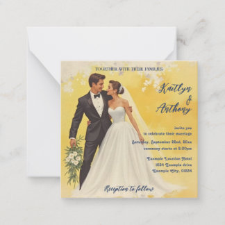 Antike Hochzeitseinladung im Stil der Belle Époque Mitteilungskarte