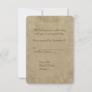 antike Hochzeitserlaubnis RSVP Einladung