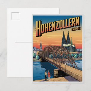 Antike Hohenzollernbrücke Köln Deutschland Geschen Postkarte