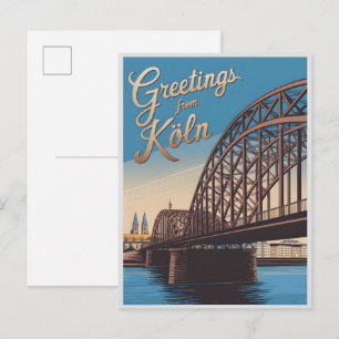 Antike Hohenzollernbrücke Köln Deutschland Geschen Postkarte