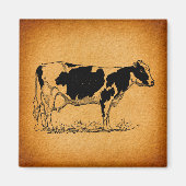 Antike Holstein Kuhfarm Illustration Magnet (Vorne)