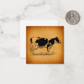 Antike Holstein Kuhfarm Illustration Mitteilungskarte (Vorderseite/Rückseite Beispiel)
