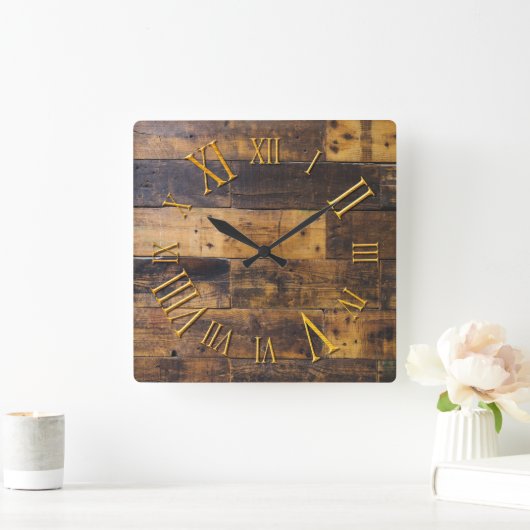 Antike hölzerne römische Ziffern-runde Wanduhr (Zuhause)