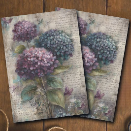 Antike Hortensien-Botanik-Art-Decoupage Seidenpapier