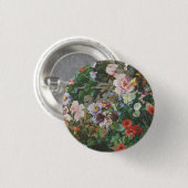 Antike hübsche bunte Blumen Blumenmalerei Button (Vorne & Hinten)