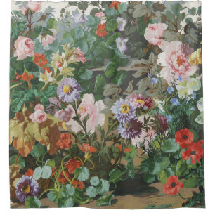 Antike hübsche bunte Blumen Blumenmalerei Duschvorhang