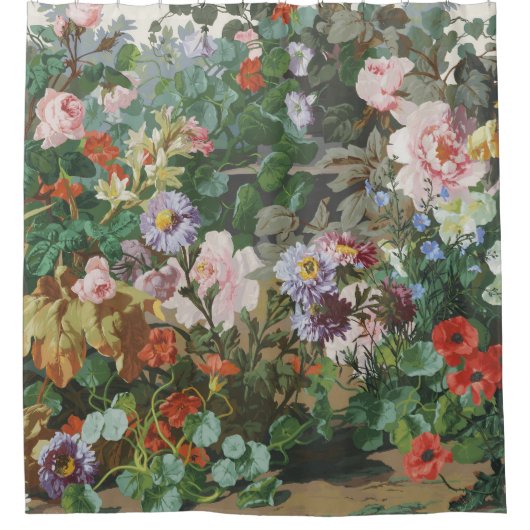 Antike hübsche bunte Blumen Blumenmalerei Duschvorhang (Vorderseite)