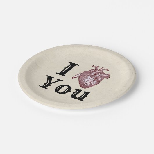 Antike Ich heiße dich Pappteller (Schrägansicht)