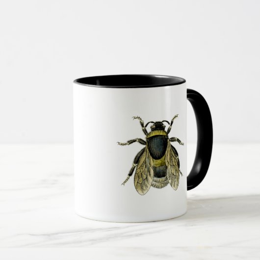 Antike Illustration der Biene Tasse (VorderseiteRechts)
