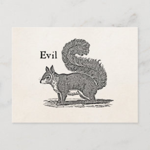 Antike Illustration eines bösen Eichhörnchens aus Postkarte
