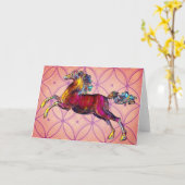 Antike Illustrierte Pferdekarte Karte (Gelbe Blume)