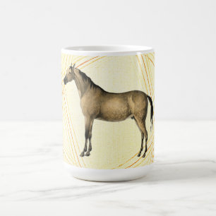 Antike illustrierte Pferdetasse Kaffeetasse
