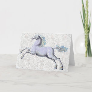 Antike illustrierte Vintage-Horse-Karte Karte