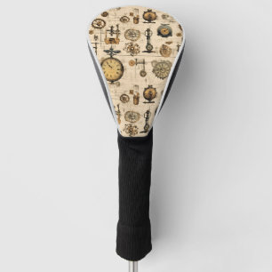 Antike industrielle Uhrwerk-Sepia-Messing Golf Headcover