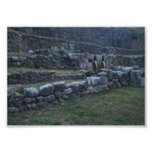 Antike Inka-Stein-Terrassen und Wasserbrunnen P Fotodruck