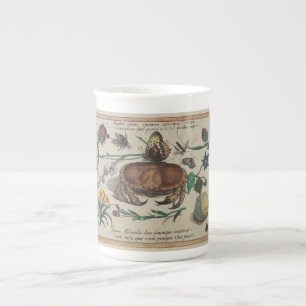 Antike Insekten-Blumen Joris Hoefnagel prints1500 Porzellantasse