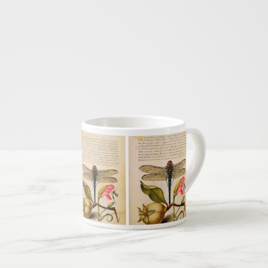 Antike Insekten, Blumen, trägt Hoefnagel Früchte Espressotasse (Vorderseite Rechts)