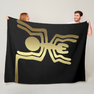 Antike Insekten - Goldene Spinne Fleecedecke