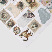 Antike inspirierte Sammlung von Katzen-Themen-Ephe Seidenpapier (Ausschnitt)