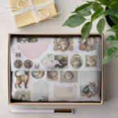 Antike inspirierte Sammlung von Katzen-Themen-Ephe Seidenpapier (Geschenk)