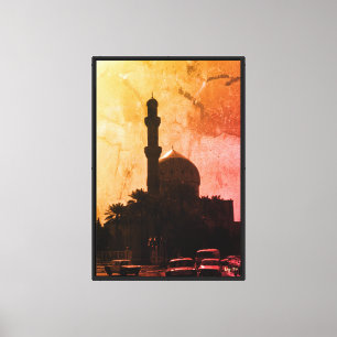 Antike Irak Bagdad Moschee Taxis Leinwanddruck