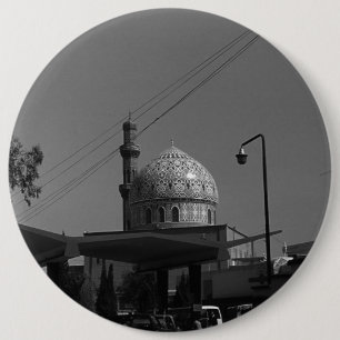 Antike irakische Bagdad-Tankstelle an der Moschee Button