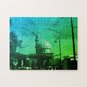 Antike irakische Bagdad-Tankstelle an der Moschee Puzzle